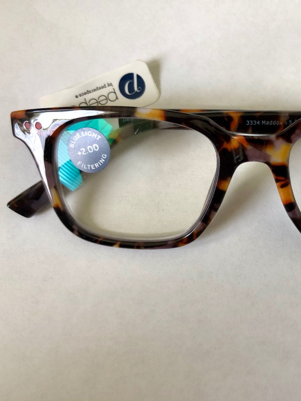 NEW Peepers Gray Botanico Blue Light Filtering Glasses +2.00